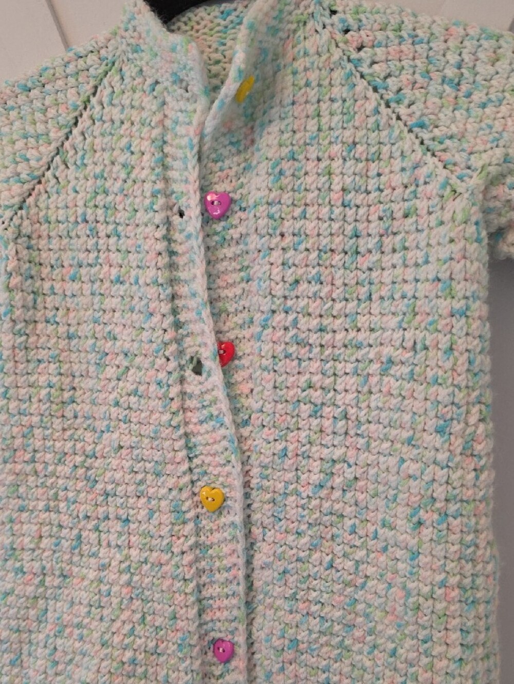 Artisan Hand Knitted Baby Sleep Sack with Colorful Buttons